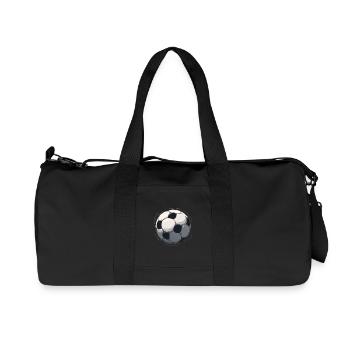 Black and White Football Sketch - Recycled Canvas Sports Bag by Stanley/Stella - black - Front