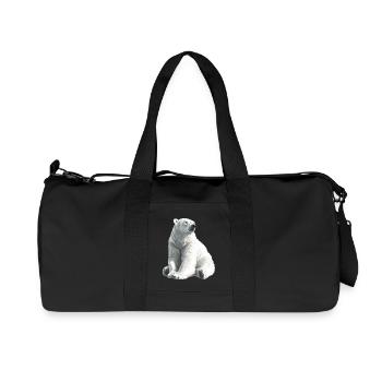 Polar Bär Illustration Eislicht - Recycelte Canvas-Sporttasche von Stanley/Stella - Schwarz - Vorne