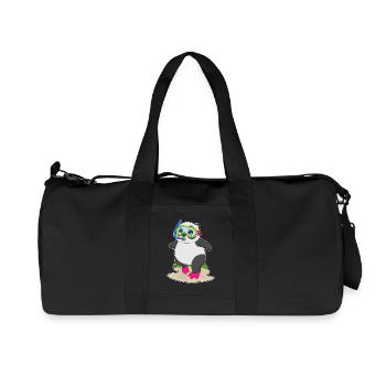 Panda Taucher Schnorchel Tauchen - Recycelte Canvas-Sporttasche von Stanley/Stella - Schwarz - Vorne