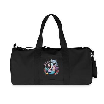 Je suis 2e anniversaire de la fille sirène - Sac de sport en toile recyclée Stanley/Stella - noir - Devant