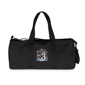 Cette sirène a 3 ans de filles - Sac de sport en toile recyclée Stanley/Stella - noir - Devant