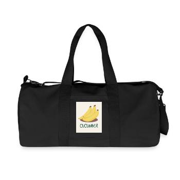 Cucumber Banana – Funny Pun Design - Recycled Canvas Sports Bag by Stanley/Stella - black - Front