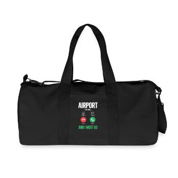 Appels drôles de vacances à l’aéroport et je dois - Sac de sport en toile recyclée Stanley/Stella - noir - Devant