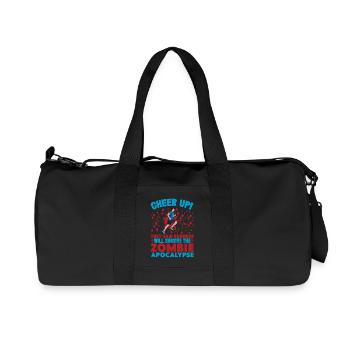 Running Cheer Up They Said Runners Survive - Recycelte Canvas-Sporttasche von Stanley/Stella - Schwarz - Vorne