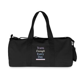 Queer trans reaffirms love of comfort identity - Recycled Canvas Sports Bag by Stanley/Stella - black - Front