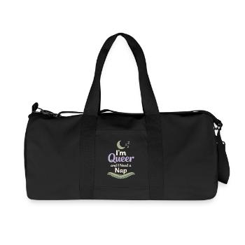 Queer trans reaffirms love of comfort identity - Recycled Canvas Sports Bag by Stanley/Stella - black - Front
