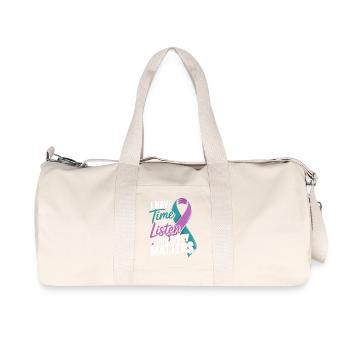 I Have Time to Listen – Mental Health Awareness  - Recycled Canvas Sports Bag by Stanley/Stella - natural - Front