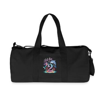 Je suis 2e anniversaire de la fille sirène - Sac de sport en toile recyclée Stanley/Stella - noir - Devant