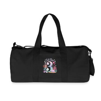 Ich Bin 3 Meerjungfrauen Mädchen 3. Geburtstag - Recycelte Canvas-Sporttasche von Stanley/Stella - Schwarz - Vorne