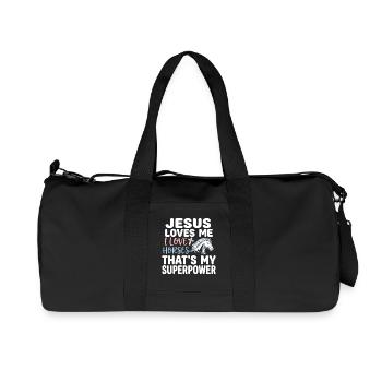 Jesus loves me, I love horses - Recycled Canvas Sports Bag by Stanley/Stella - black - Front