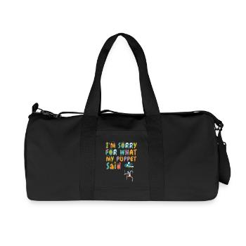 Entschuldigung, was meine Puppe gesagt hat. - Recycelte Canvas-Sporttasche von Stanley/Stella - Schwarz - Vorne