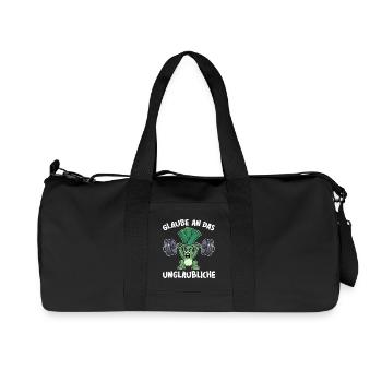 Weightlifters BELIEVE IN THE INCREDIBLY FUNNY - Recycled Canvas Sports Bag by Stanley/Stella - black - Front