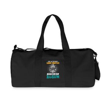Grand-père, la maison de retraite peut attendre, doit aller à Büsum Lustig - Sac de sport en toile recyclée Stanley/Stella - noir - Devant