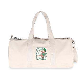 T-Rex for St. Patrick's Day - Recycled Canvas Sports Bag by Stanley/Stella - natural - Front