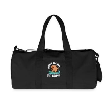 Capybaras Animal mignon et drôle - Sac de sport en toile recyclée Stanley/Stella - noir - Devant