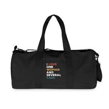 I Love One Woman and Several Cars Funny Car Guy - Recycled Canvas Sports Bag by Stanley/Stella - black - Front