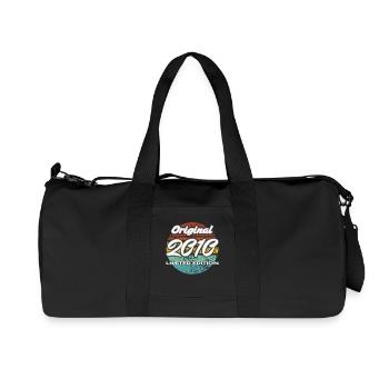 16e anniversaire cadeau garçons et filles 2010 - Sac de sport en toile recyclée Stanley/Stella - noir - Devant