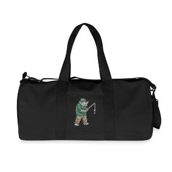 Rhino Angler Fishing Rod Fishing Rod - Recycled Canvas Sports Bag by Stanley/Stella - black - Front