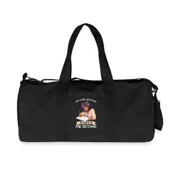 Just a girl who loves anime and draws afro - Recycled Canvas Sports Bag by Stanley/Stella - black - Front
