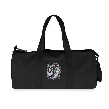 Mermaid 10th Birthday 10 Years - Recycled Canvas Sports Bag by Stanley/Stella - black - Front