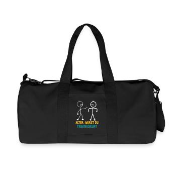 Stick Figure WERE YOU TRAINING FUNNY - Recycled Canvas Sports Bag by Stanley/Stella - black - Front
