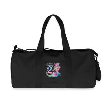 Sirène 2e anniversaire 2 ans - Sac de sport en toile recyclée Stanley/Stella - noir - Devant