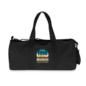 30 Jahre altes Geburtstagsgeschenk im März 1996 - Recycelte Canvas-Sporttasche von Stanley/Stella - Schwarz - Vorne