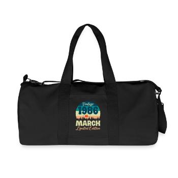Vintage March 40 Year Old 1986 Birthday Gift - Recycled Canvas Sports Bag by Stanley/Stella - black - Front