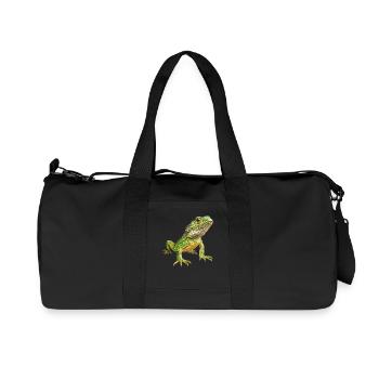 Eidechsen Eidechse - Recycelte Canvas-Sporttasche von Stanley/Stella - Schwarz - Vorne