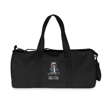 Né dans une famille de déchets forcé de travailler Raccoon - Sac de sport en toile recyclée Stanley/Stella - noir - Devant