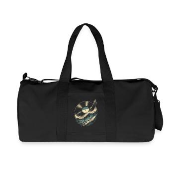 Vinyl Collector Record Collector Vinyl Records - Recycled Canvas Sports Bag by Stanley/Stella - black - Front