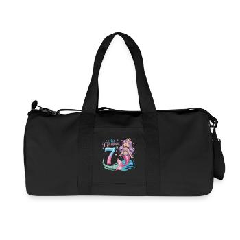Mermaid 7th Birthday 7 Years - Recycled Canvas Sports Bag by Stanley/Stella - black - Front