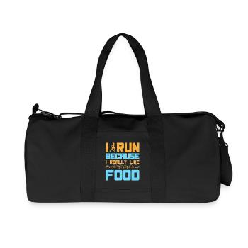 Courir Je cours J’aime la nourriture Marathon - Sac de sport en toile recyclée Stanley/Stella - noir - Devant