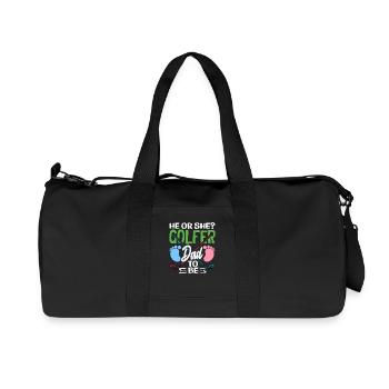 He Or She Golfer Dad Gender Reveal - Recycled Canvas Sports Bag by Stanley/Stella - black - Front