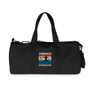 Jeu de padel ESSAIE DE SUIVRE Rétro Drôle - Sac de sport en toile recyclée Stanley/Stella - noir - Devant