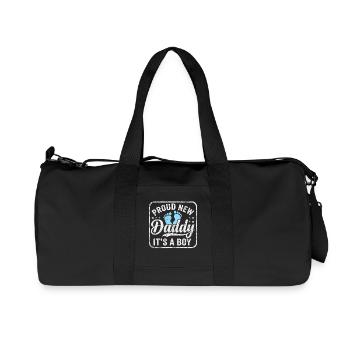 Expectant dad & father, birth son boy - Recycled Canvas Sports Bag by Stanley/Stella - black - Front