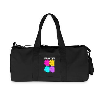 Boxe thaïlandaise kickboxer kickboxing Muay thaï - Sac de sport en toile recyclée Stanley/Stella - noir - Devant