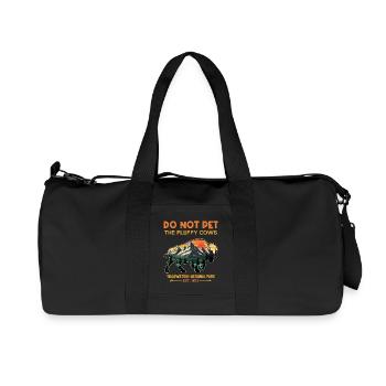 Yellowstone National Park Fluffy Cow Buffalo - Recycled Canvas Sports Bag by Stanley/Stella - black - Front