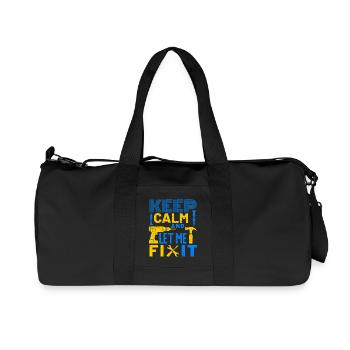 Keep Calm and Let me Fix It - Recycled Canvas Sports Bag by Stanley/Stella - black - Front