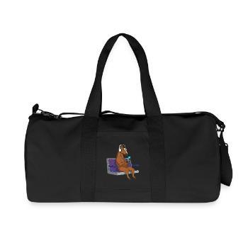 Pony with headphones on smartphone - Recycled Canvas Sports Bag by Stanley/Stella - black - Front