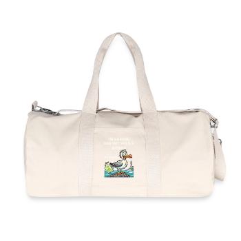 Norddeutscher Humor Spruch Möwe - Recycelte Canvas-Sporttasche von Stanley/Stella - Naturweiß - Vorne