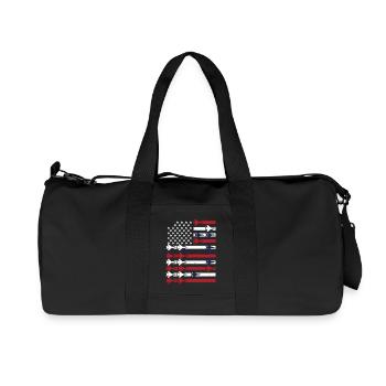Jet Fighter USA Flag – Avion pilote - Sac de sport en toile recyclée Stanley/Stella - noir - Devant