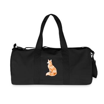 Fuchs Pastell Blumen Silhouette - Recycelte Canvas-Sporttasche von Stanley/Stella - Schwarz - Vorne