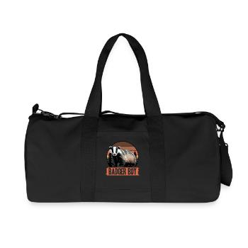 Blaireau animal drôle - Sac de sport en toile recyclée Stanley/Stella - noir - Devant
