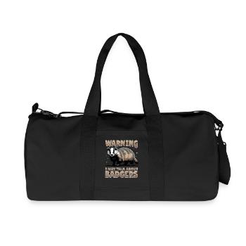 Funny Animal Badger - Recycled Canvas Sports Bag by Stanley/Stella - black - Front