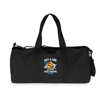 La fille adore chasser le canard en mer Canard drôle - Sac de sport en toile recyclée Stanley/Stella - noir - Devant
