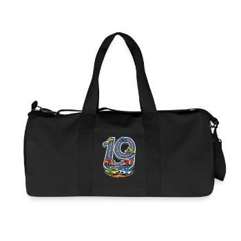 90 ans d’illustration de construction routière - Sac de sport en toile recyclée Stanley/Stella - noir - Devant