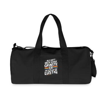 Als Gott mich schuf grinste er – Pride Humor - Recycelte Canvas-Sporttasche von Stanley/Stella - Schwarz - Vorne
