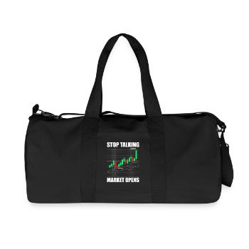 Stop talking market opens Stock market Stock Market Trader - Recycled Canvas Sports Bag by Stanley/Stella - black - Front