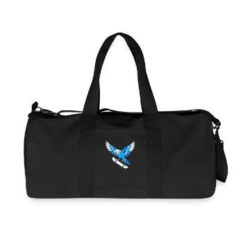 Blue parrot on skateboard - Recycled Canvas Sports Bag by Stanley/Stella - black - Front